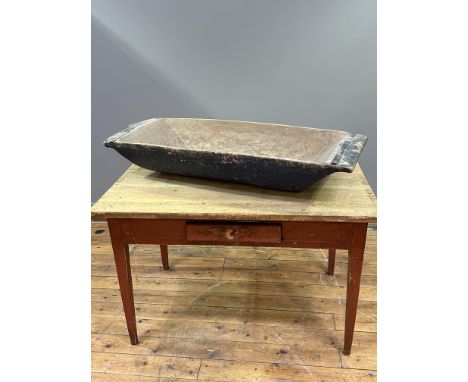 A 19thc pine dough trough with hewn interior (h. 20cm x 110cm)