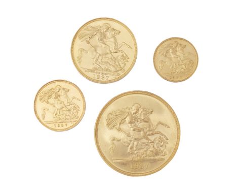 G.B - A George VI 1937 four gold coin specimen set in Royal Mint case