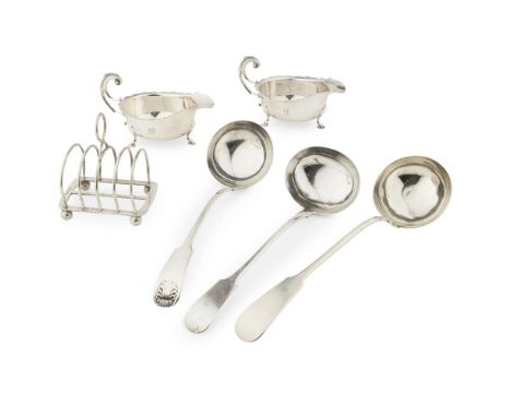 A Fiddle and Shell pattern soup ladleJames McKay, Edinburgh 1834; together with another, Marshall &amp; Sons, Edinburgh 1830,