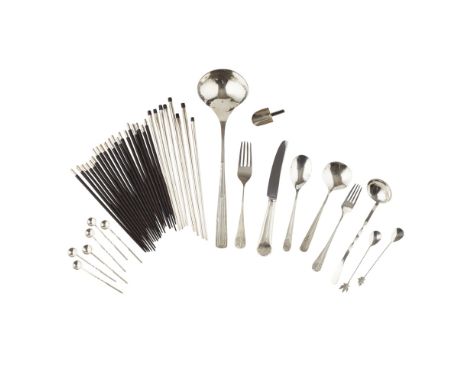 A collection of silver, Philipa Merrimanto include; a soup ladle Sheffield 1990, the bowl of planished finish, tapered termin