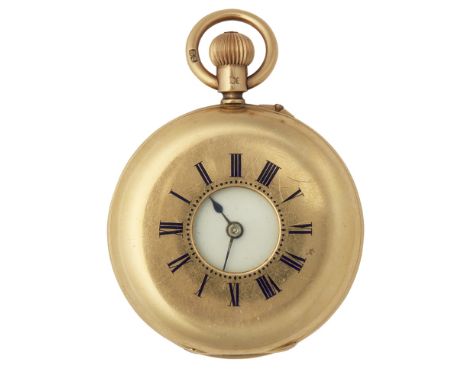 A small 18ct gold demi-hunter cased pocket watchGeorge Edwards, London, three quarter plate lever movement, keyless wind, ena