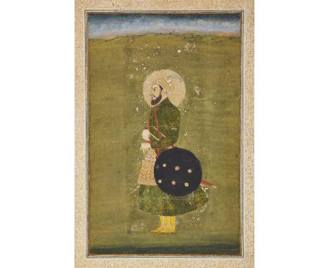 To be Sold without ReserveA standing portrait of a Mughal nobleman, possibly Dara Shikoh, Provincial Mughal, 18th century, op