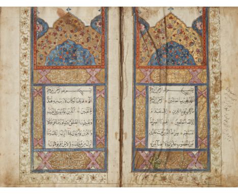 An Ottoman Qur’an, copied by ‘Ali ibn ‘Ali Safr Hakni, dated 5th Rabi’ 1222 AH/ 1807 AD, Arabic manuscript on polished paper,