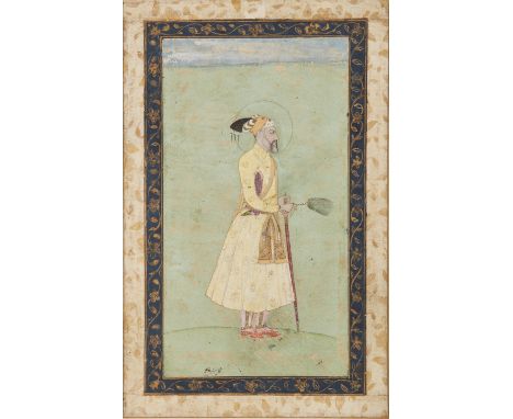 To be Sold without ReserveA Mughal portrait of Emperor Aurangzeb (r. 1658-1707), India, 18th century, opaque pigments heighte