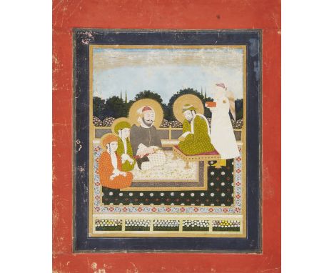 The Prophet Muhammad, 'Ali, Hasan and Husayn in Paradise, Lucknow, Deccan or Kashmir, India, late 18th century, opaque pigmen