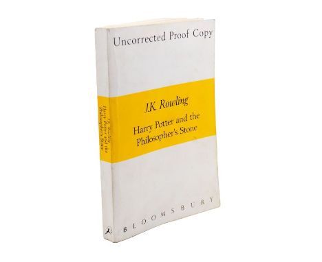 Rowling, J. K. Harry Potter and the Philosopher's Stone, Uncorrected Proof Copy of the first edition, octavo, printed paper c