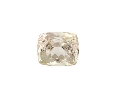 Loser Hiddenit (Spodumen) von 35,7 ct, hellgelb, antik facettiert, ca. 19x16x15 mm, schöner Zustand.| Lose hiddenite (spodume