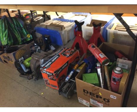 Various tools, to include Axel stands etc.