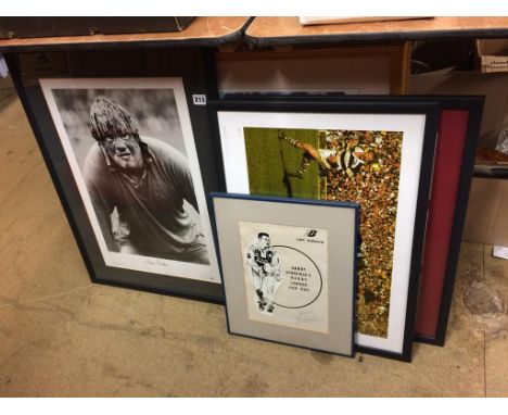 Autographs; Fran Cotton, Gary Schofield, Phil Bennet, Bayern Munich, and a Five Nations print