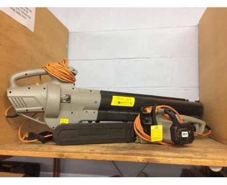 A garden vac and a chainsaw