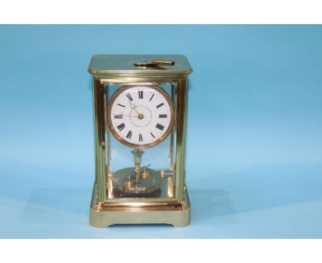 A four glass mantel clock, R.L. Patent 2182, US Patent 269052, 27cm height 