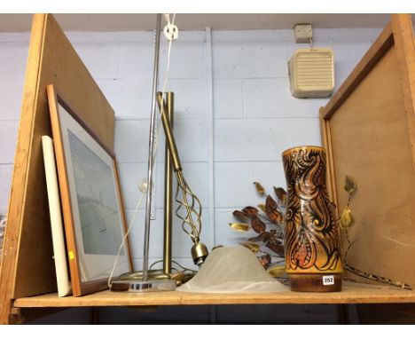 A shelf of assorted to include a German vase etc.