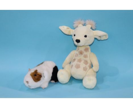 A modern Steiff Guinea pig and a Charles Bear Giraffe