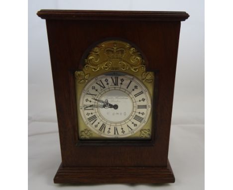 A HM silver 1977 Coronation clock by Charles Frodsham