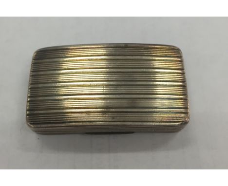 A George IV silver snuff box of arched form with reeded design: gilt interior, Birmingham 1910: maker's mark 'SB'