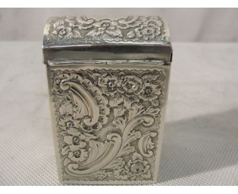 A Victorian HM silver embossed playing card case