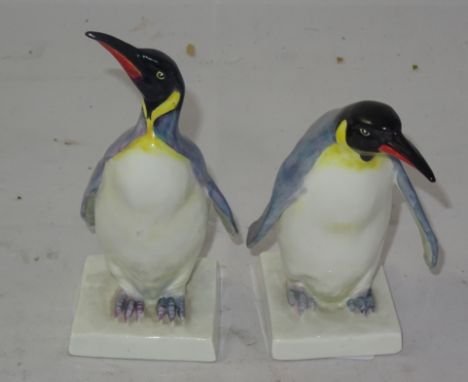 Two Royal Worcester penguins by Doris Lindner from the London Zoo series CONDITION REPORT: BOTH IN VERY GOOD CONDITION WITH N
