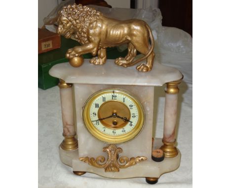 A 19th century marble mantel clock