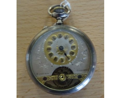 A silver Hebdomas type watch in 800 silver case (A/F)