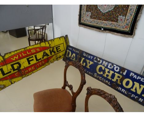 A Daily Chronicle enamel sign; together with a Wills sign