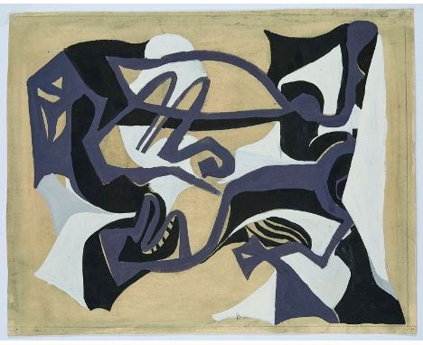 Mischtechnik Bernard Schultze1915 Pila - 2005 Köln "o. T." um 1950 u. Mitte monogr. BS 33 x 41,2 cm, o. R. Lit.: AKL