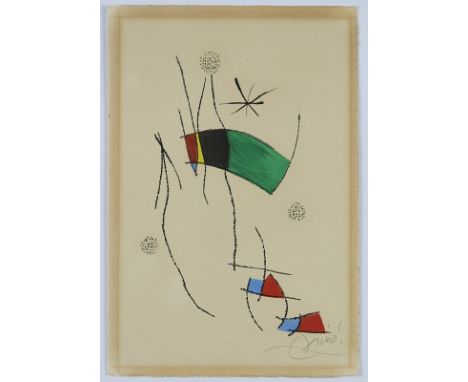 FarblithographieJoan Miró 1893 Barcelona - 1983 Palma "Miranda et la Spirale" 1979 u. re. sign. Miro. 28,7 x 19,3 cm, o. R. g