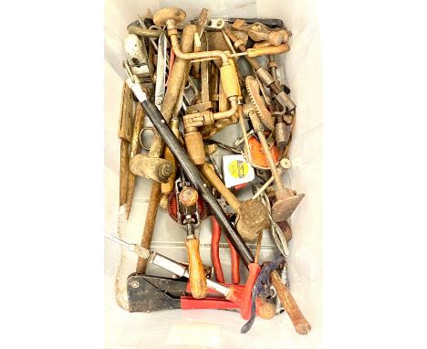 Large selection of assorted tools to include hammers, G Clamp, Vices, Chisels, etc 