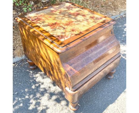 Mahogany step commode, approximate measurements:  Height 18 inches, 16 inches width, Depth 18 inches 