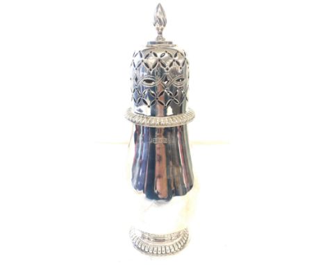 Hallmarked London 1909 R &amp; WS large sugar sifter, total weight 370 grams, approximate height: 9.5 inches 