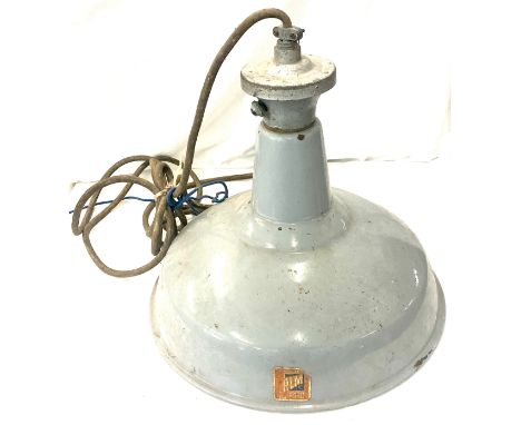 RLM vintage Industrial enamel ceiling light, approximate diameter 16 inches, height of shade 16 inches 