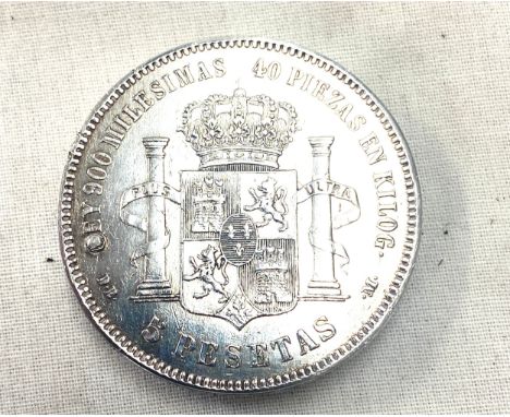 Novelty 1875 silver coin snuff box 