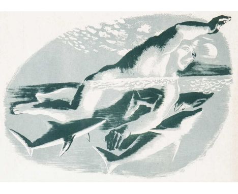 HANS FEIBUSCH (GERMAN-BRITISH 1898-1998) ⊕ THE SWIMMERcoloured lithograph31 x 44cm; 12 1/4 x 17 1/4in (plate)37 x 52cm; 14 1/