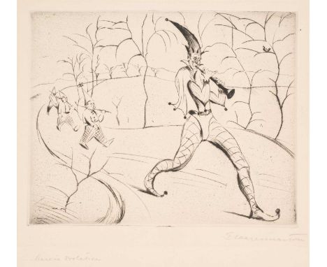 GEORGE MAYER-MARTON (HUNGARIAN 1897-1960) ⊕ MARCIA DROLATICA (THE PIED PIPER)signed GMayermarton lower right; titled Marcia D