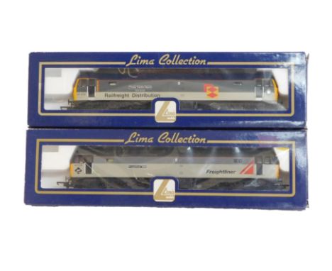 Lima Models OO gauge Class 47 diesel locomotives, comprising 47375 Tinsley Traction Depot, Railfreight two tone grey, and 473