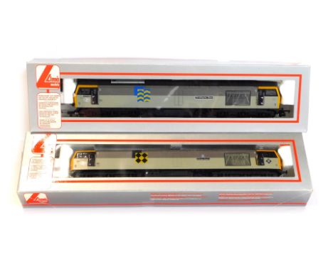 Lima Models OO gauge Class 60 locomotives, comprising 60003 Christopher Wren, Rail Freight Petroleum grey livery, and 60032 W