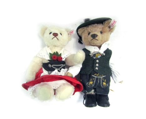 Two Steiff Teddy Bears, comprising Teddy Bear Lyocell in traditional dress, and a Steiff Teddy Bear dressed in Bavarian costu