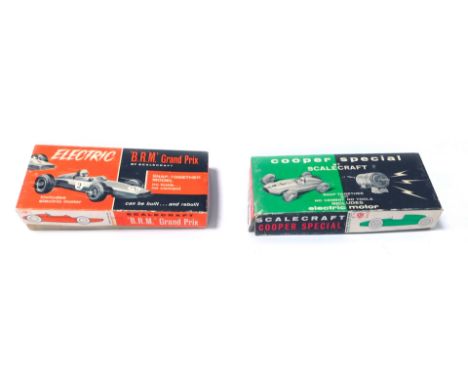 Two Scalecraft Scalextric cars, comprising a BRM Grand Prix and a Cooper Special, both boxed.