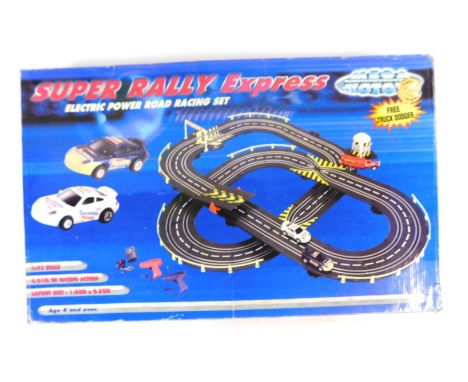 A Mega Motors Super Rally Express electric power road racing set, scale 1:43, catalogue no 372-4527, boxed.