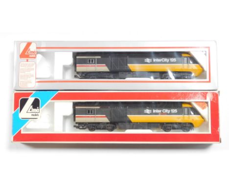 Lima Models OO gauge Class 43 HST power and dummy car, comprising 43085 City of Bradford, and 43136 Intercity Mainline livery