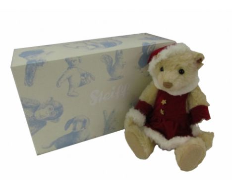 A Steiff Mrs Santa Claus teddy bear, for 2015, limited edition number 1068/2015, with label, tag and box, 22cm high. 