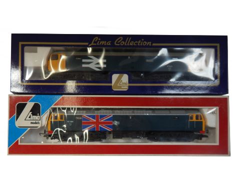 Lima Models OO gauge Class 47 locomotives, comprising 47164, BR blue with Union Jack, and 47513 Severn, blue livery with larg