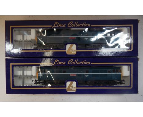 Lima Models OO gauge Class 31 locomotives, 31309 Cricklewood, BR blue with white stripe, boxed. (2)
