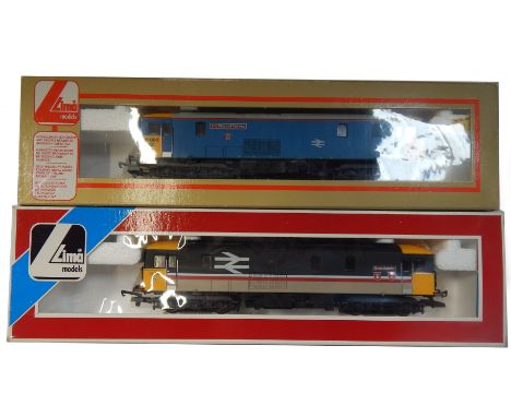 Lima Models OO gauge Class 73 locomotives, comprising 73142 Broadlands, BR Mainline livery with large logo, and 73004 The Blu