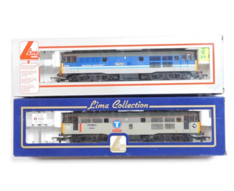 Lima Models OO gauge Class 31 locomotives, comprising 31421 Wigan Pier, Regional Railways livery, and 31105 Bescot TND, Trans