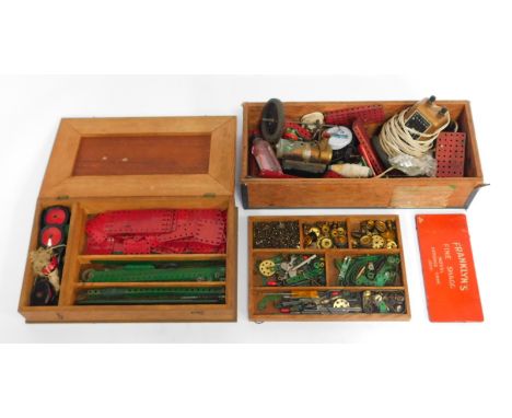 Meccano, including steam engine, accessories, etc. (2 boxes)
