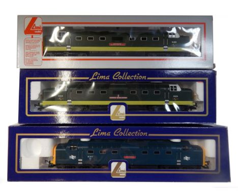Lima Models OO gauge Class 55 Deltic locomotives, comprising 55017 The Durham Light Infantry, BR blue livery, D9016 Gordon Hi