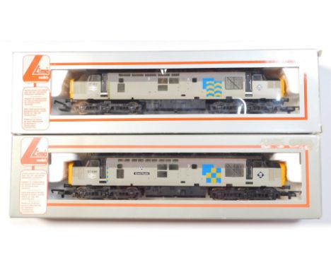 Lima Models OO gauge Class 37 locomotives, comprising 37688 ICI Great Rocks, Railfreight Construction livery, and 37184, Rail