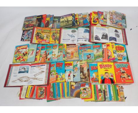 Ladybird books and annuals, including Beano, Rupert Annuals, Amazing Dinosaurs Discovery folder, railway series books by The 
