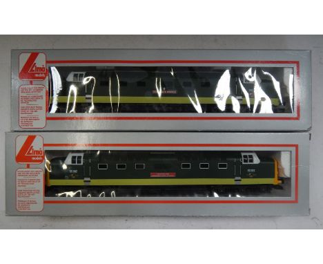 Lima Models OO gauge Class 55 Deltic locomotives, comprising D9013 The Black Watch, BR two tone green, limited edition 307/65