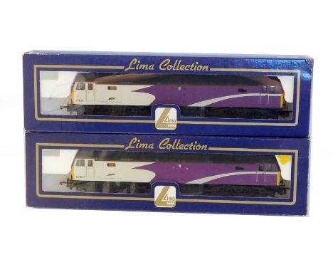 Lima Models OO gauge Class 47 locomotives, comprising 47807, Porterbrook purple and white livery, and 47817, Porterbrook purp